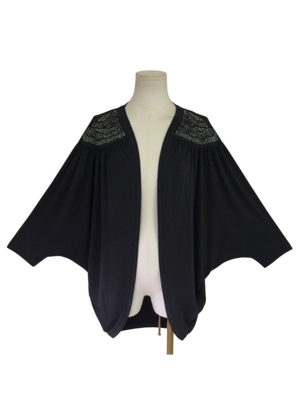 Fashion Bug Womens Black Spandex Embellished Open Cardigan Plus Size 3X